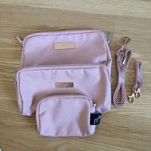 EUC JuJuBe Be Set of Pouches - Light Pink
